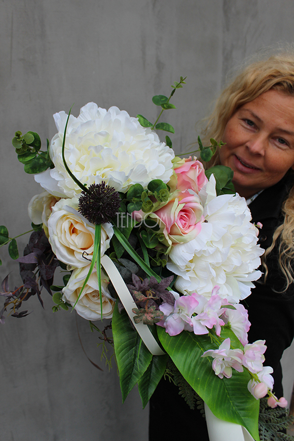 dekoracja / wiązanka nagrobna / bukiet Selena, wym.60cm 