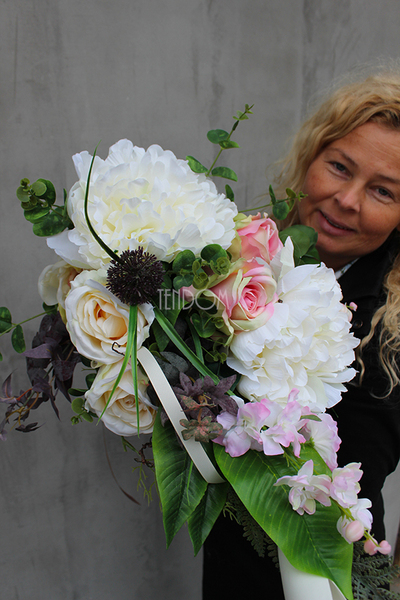 dekoracja / wiązanka nagrobna / bukiet Selena, wym.60cm 