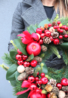 Red Rubin, tradycyjny świąteczny wianek, śr.32cm