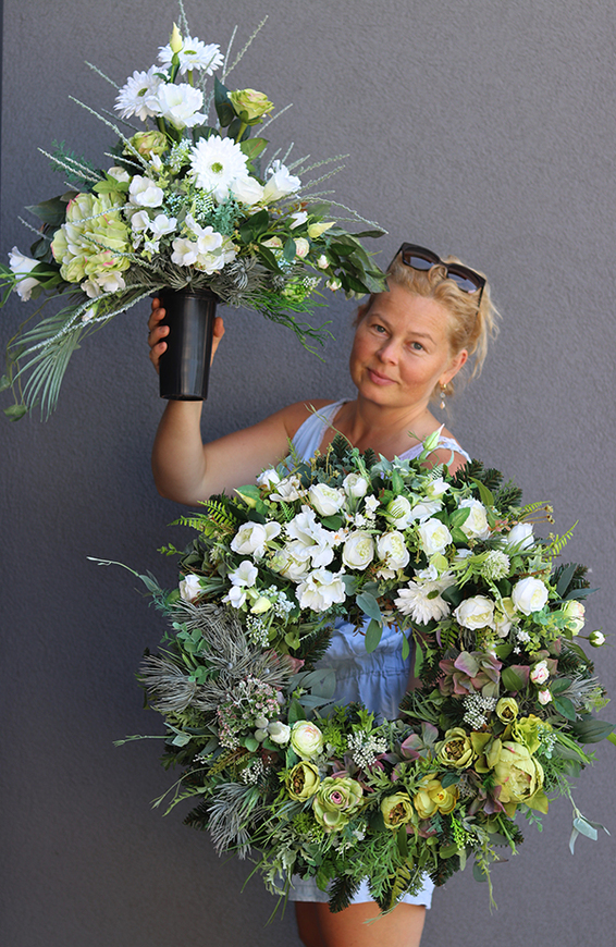 bogaty wieniec nagrobny, Zielona Przystań, śr.66cm