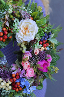 barwny wianek Biały Kwiat Fruito, śr.38cm