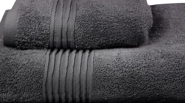 bawełniany ręcznik Basic, kolor czarny, wym.50x100cm