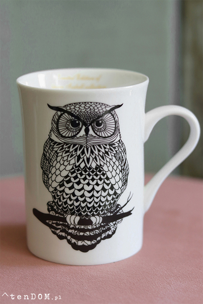 OD RĘKI kubek porcelanowy, Black Owl