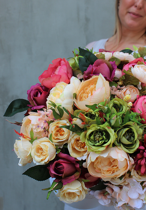 Beatrycze flowerbox, kompozycja kwiatowa, wys.43cm