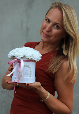 bukiet / Flowerbox / kompozycja Wedding, wys.18cm