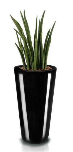 Fiberglass donica Tube Black 38x72cm 