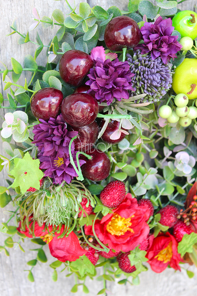 bardzo ładny wianek Tęczowa Jesień, śr.30cm