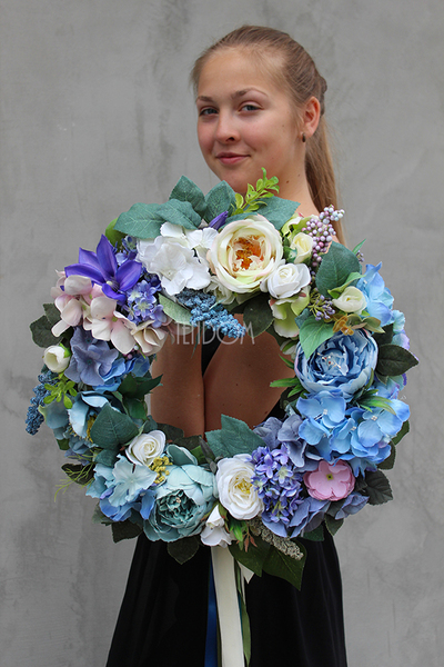 cudowny wianek na drzwi Blue Moon, śr.42cm 