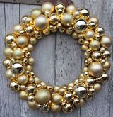 duży wianek Glamour Gold z lampkami led o śr.58cm