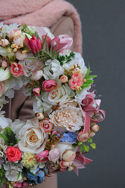 barwny wianek na drzwi Korello, śr.45cm 