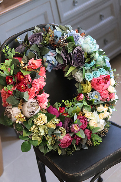 Caryca Katarzyna Lux, duży wianek na drzwi, śr.55cm 