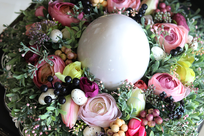 Pullano, wielkanocna kompozycja / stroik na talerzu, śr.32cm