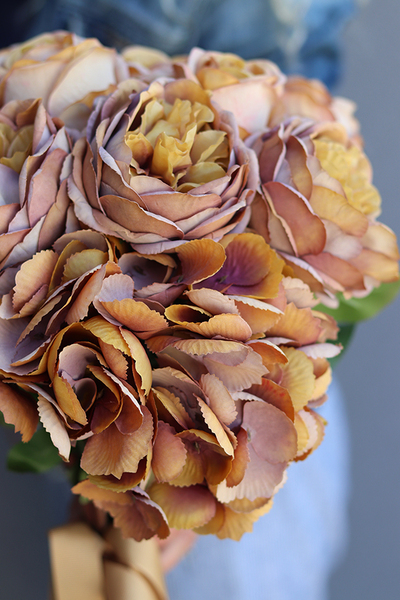 piaskowy bukiet róż i hortensji, Rosallia Sand, dł.52cm