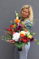 Jesienna Rewia, komplet barwnych dekoracji nagrobnych, wiązanka + bukiet