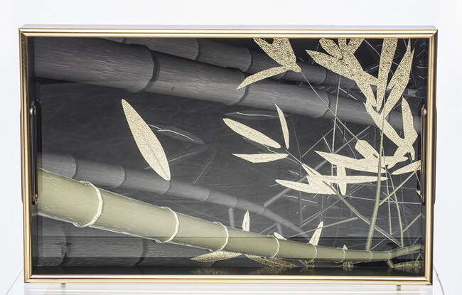 Bamboo Black Style, elegancka taca melaminowa, wym.40x25x5cm