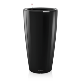 Rondo, wysoka donica z nawadnianiem, czarna, wym.56x32cm