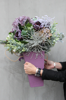 flowerbox świąteczny, Violet Glamour, wys.58cm 