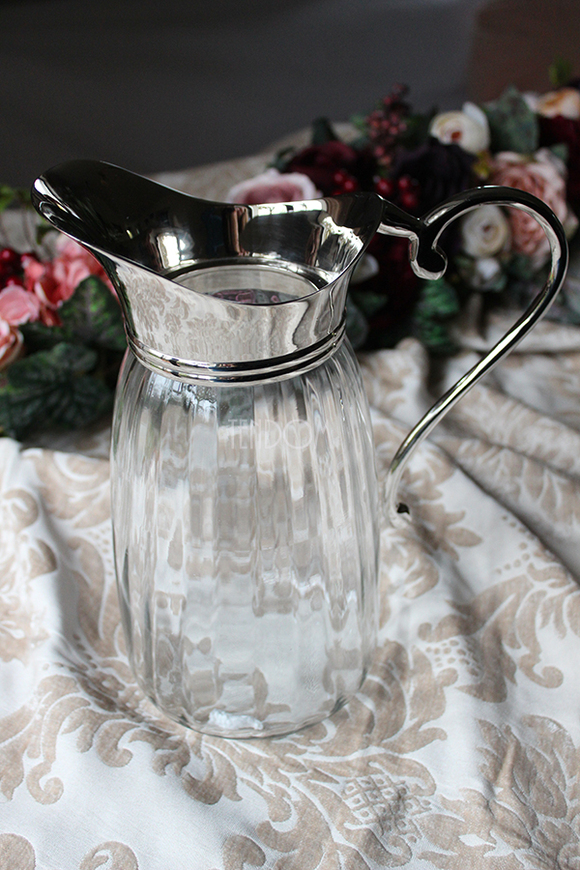 Glamour szklany dzban / dzbanek na sok, wodę, wys.26x12cm