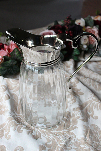 Glamour szklany dzban / dzbanek na sok, wodę, wys.26x12cm