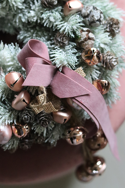 atrakcyjny świąteczny wianek/stroik, Pudrove Święta, śr.30cm 