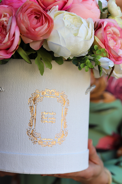 Bella New, kompozycja kwiatowa / bukiet flowerbox, wys.34cm