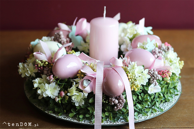 Alicja, wielkanocny stroik ze świecą, śr.33cm