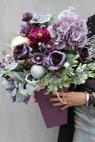 flowerbox świąteczny, Violet Glamour, wys.58cm
