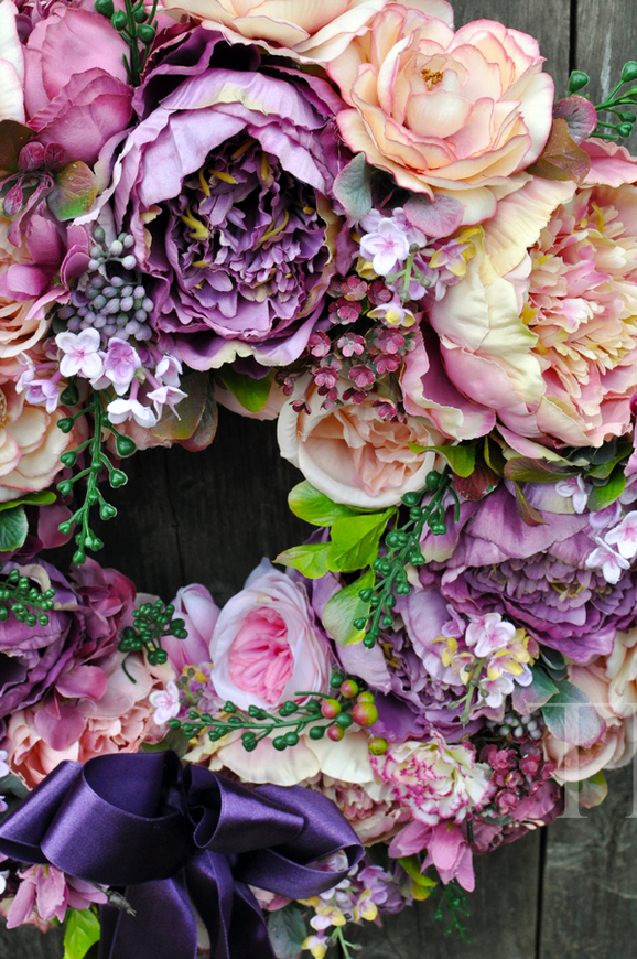 dekoracyjny, bardzo duży wianek na drzwi Silviana, śr. 50cm