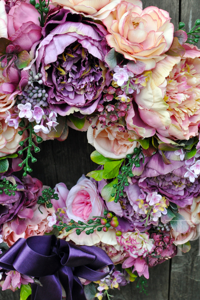 dekoracyjny, bardzo duży wianek na drzwi Silviana, śr. 50cm