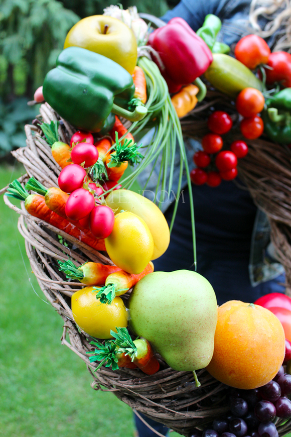 przepiękny wianek Warzywny Ogród, śr.50cm