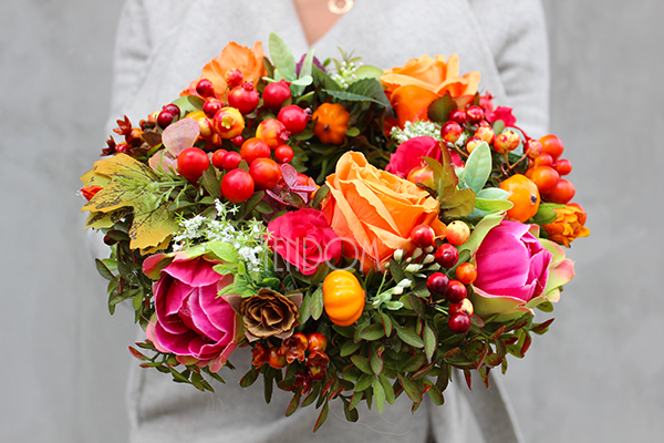 dekoracyjny wianek na drzwi Jesienna Samba, śr.25cm 