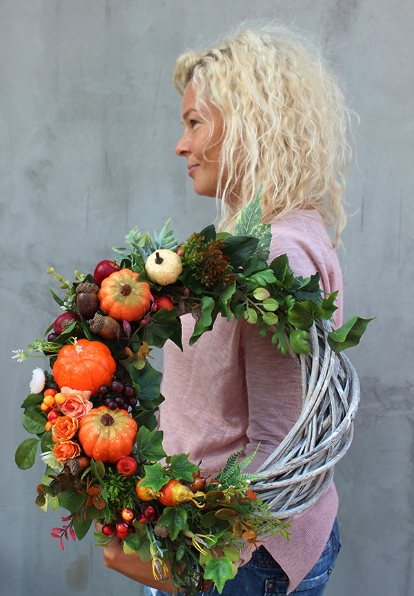 jesienny wianek na drzwi z dyniami, Optymizm, śr.38cm