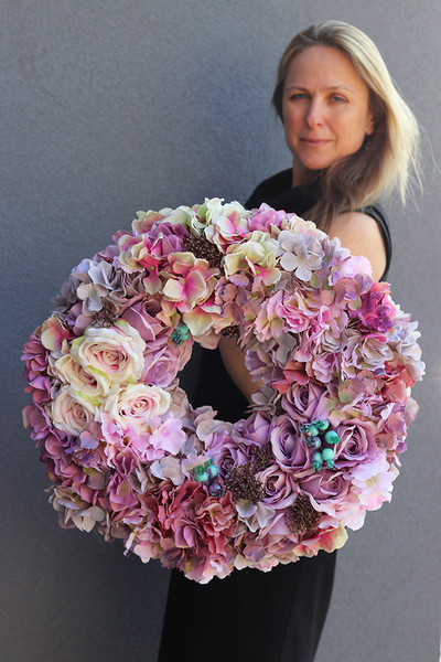 Bellinda, bardzo bogaty wianek na drzwi, śr.50cm 