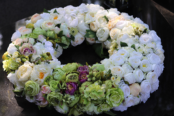 Caryca Katarzyna, wieniec pogrzebowy / wiązanka nagrobna, śr.78cm