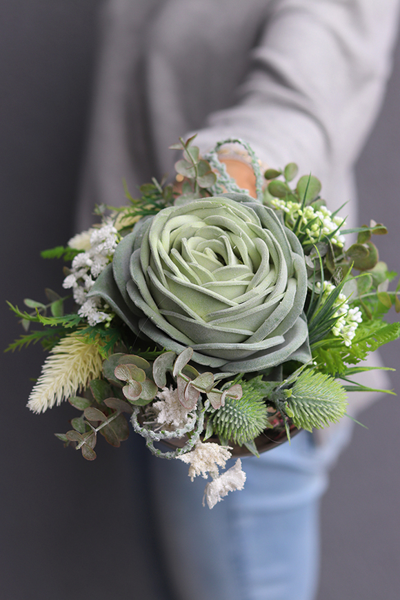 Jalote, kompozycja sukulenty w lustrzanej donicy, wys.12cm