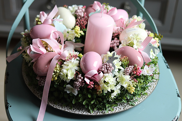 Alicja, wielkanocny stroik ze świecą, śr.33cm