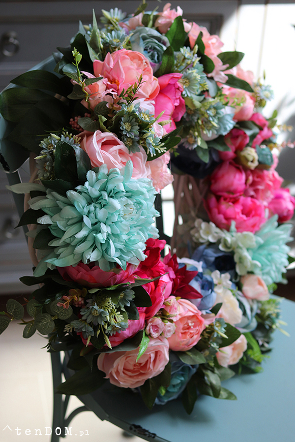 bardzo bogaty wianek na drzwi, Caryca Katarzyna New, śr.56cm