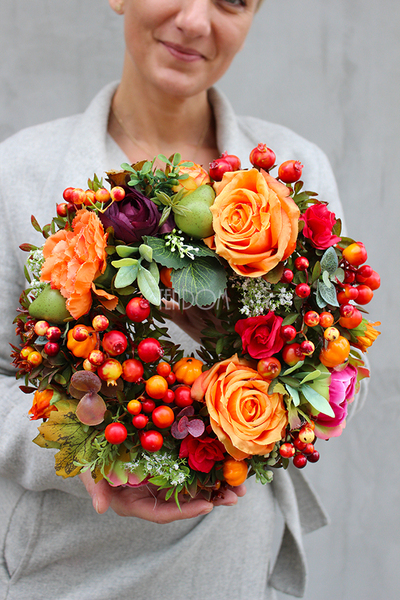 dekoracyjny wianek na drzwi Jesienna Samba, śr.25cm 