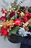 box świąteczny / stroik, Złote Święta, wys.42cm