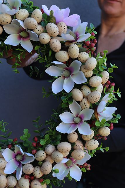 Magia Wielkanocy, dekoracyjny wianek na drzwi / stroik na stół, śr.38cm