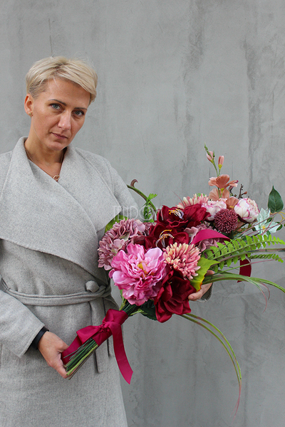 bukiet / dekoracja nagrobna do wazonu Elizabeth, dł.77cm