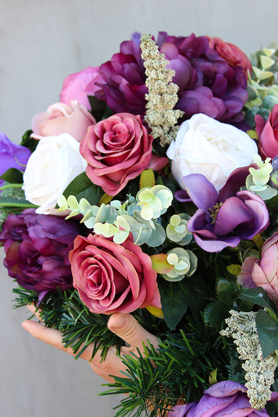 Leokadia dekoracja / wiązanka nagrobna, dł.62cm