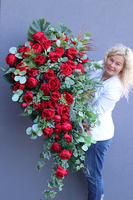 wiązanka nagrobna, Czerwona Luiza, dł.130cm