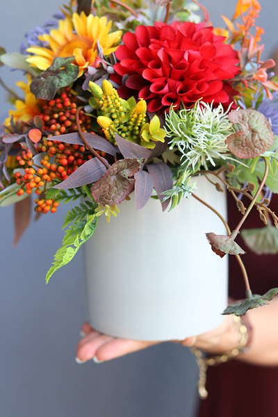 jesienna kompozycja kwiatowa, Kreolla, wys.33cm 