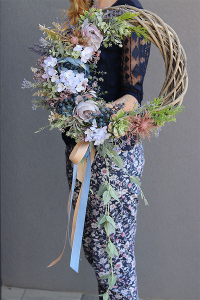 Blueberry Dreams, wianek na drzwi z jagodami, śr.50cm