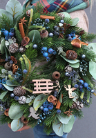 Natural Blue, tradycyjny świąteczny wianek, śr.40cm 
