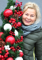 bogata girlanda Karminowa, dekoracja na stół kominek balustradę, dł.150cm