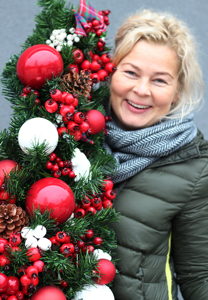 bogata girlanda Karminowa, dekoracja na stół kominek balustradę, dł.150cm
