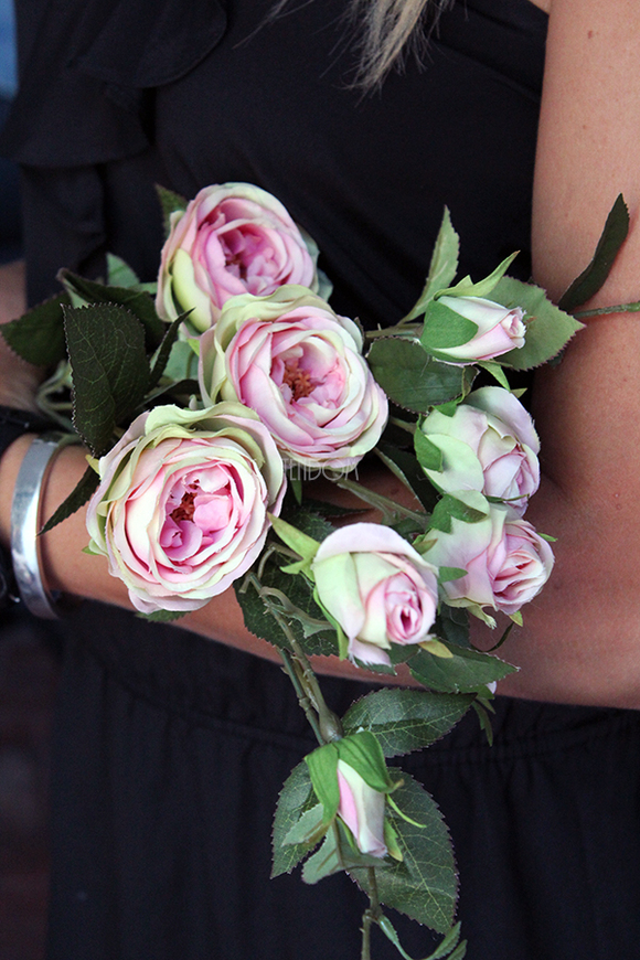 róża w jasnym różu Romance dł.90cm