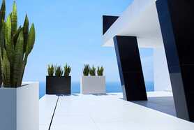 Fiberglass donica Rectangle Graphite 50x20x50cm